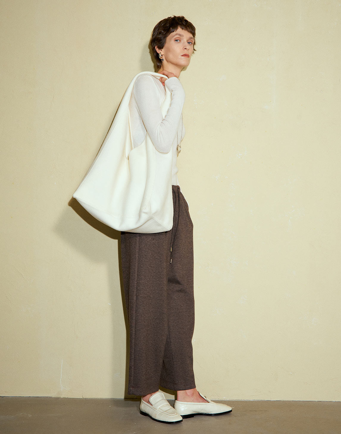 Wool Knit Drawstring Octogenarian Pants