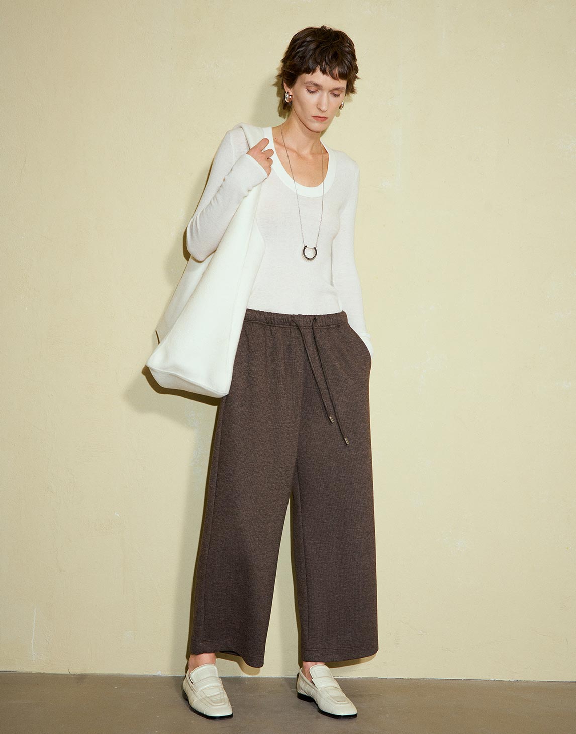 Wool Knit Drawstring Octogenarian Pants