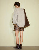 Leopard Sheepskin Mini Shorts