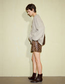 Leopard Sheepskin Mini Shorts