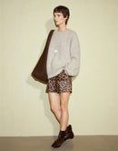 Leopard Sheepskin Mini Shorts