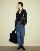 Pocketed Heavyweight Denim Nine Pants Blue