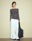 Cotton Twill Wide-Leg Pants