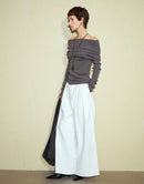 Cotton Twill Wide-Leg Pants