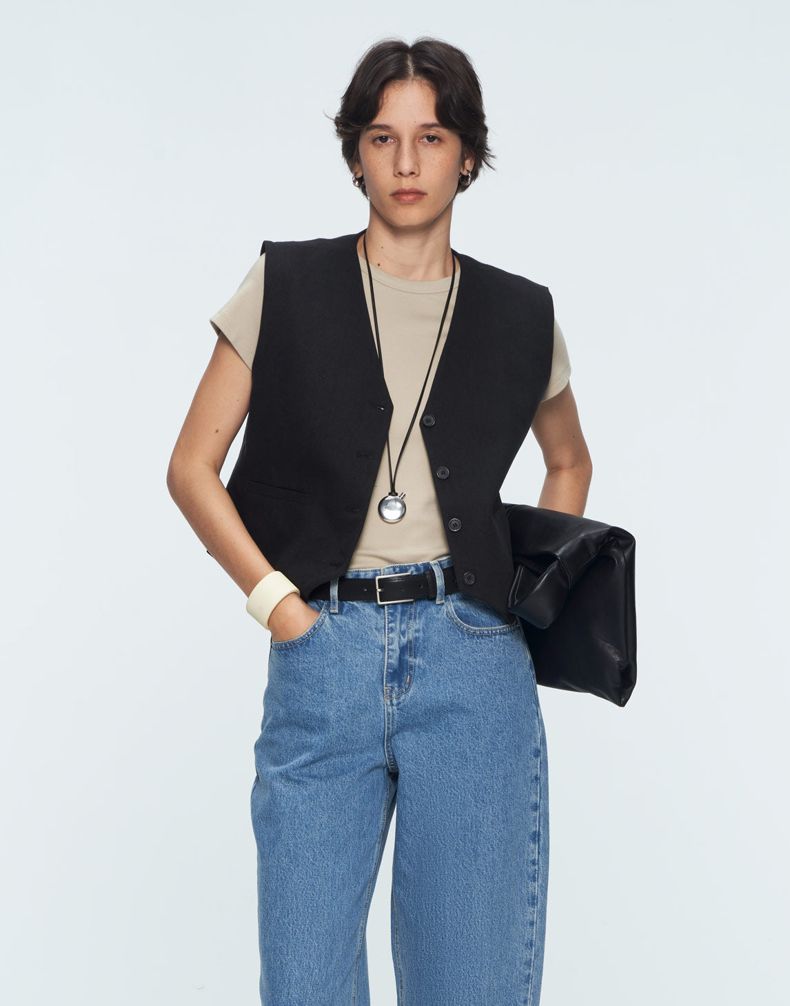 Gilet in lino e cotone