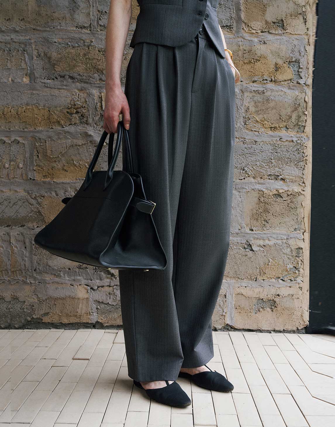 Acetate Pleated Pants