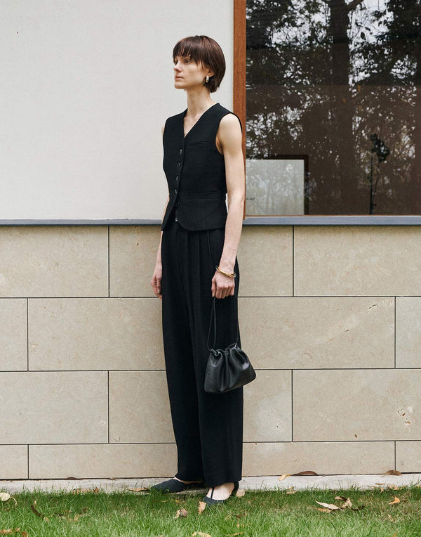 Acetate Pleated Pants
