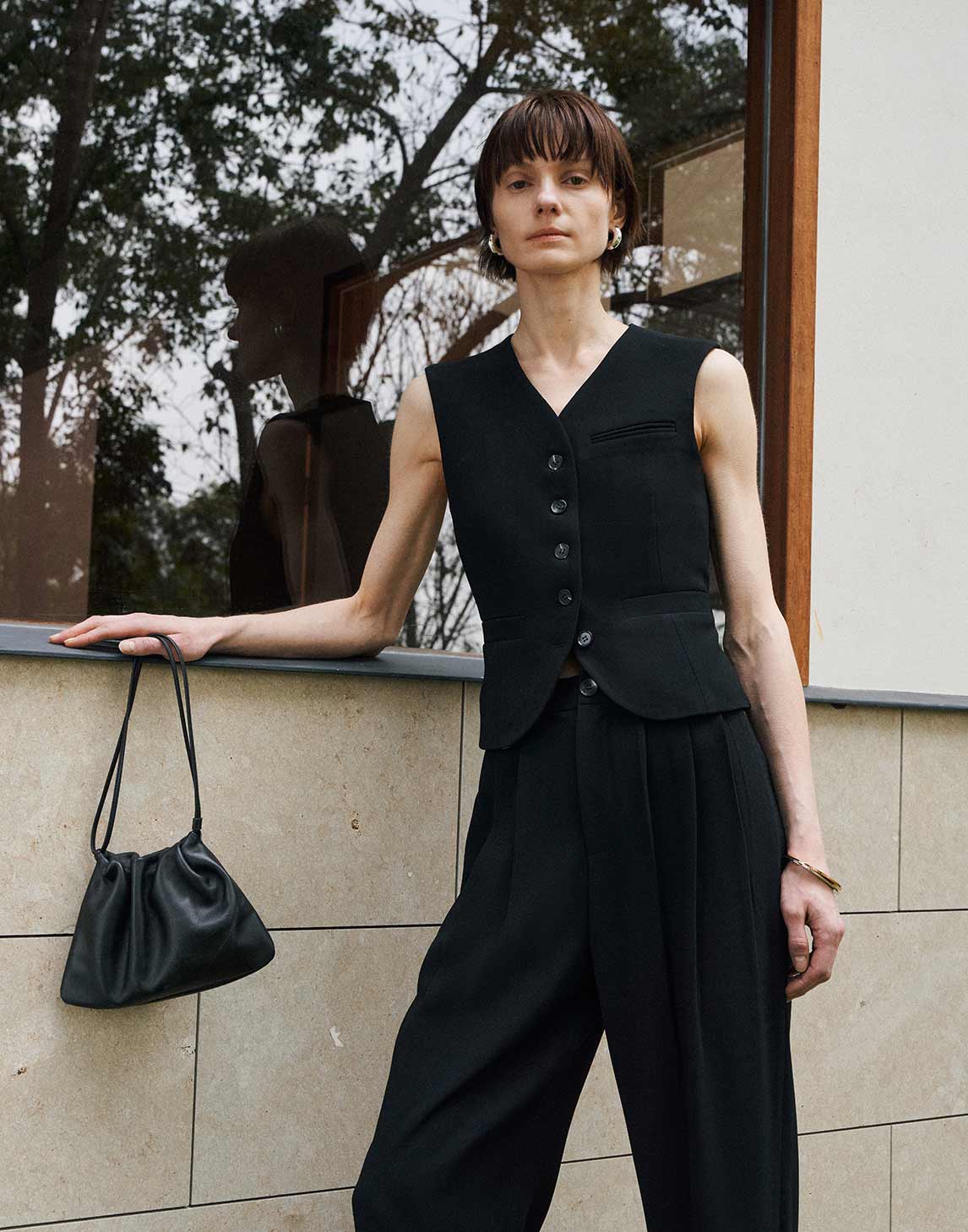 トップス enfold TAILORED VEST Tailored Vest – Pre Preworks