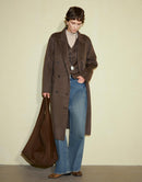 Two-piece Brown Double-faced Wool Vest Coat Set