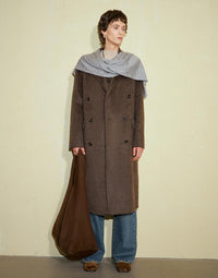 Two-piece Brown Double-faced Wool Vest Coat Set