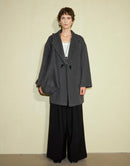 Horn Button Wool Twill Coat