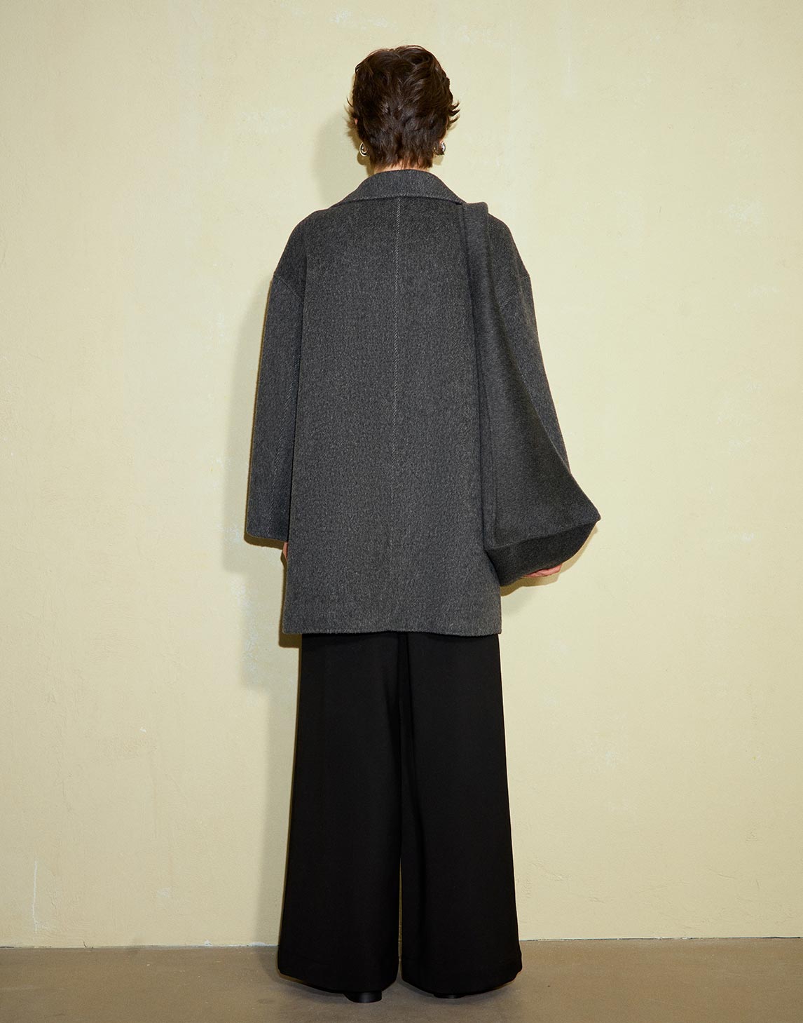 Horn Button Wool Twill Coat