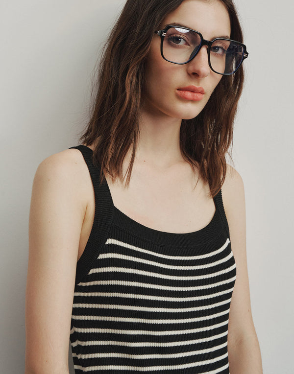 Chic Wide-Strap Knit Dress