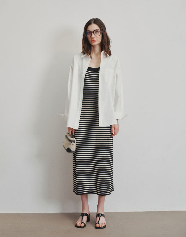 Chic Strickkleid mit breiten Trägern