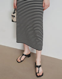 Color-block Striped Knitted Dress