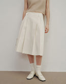 Textured Pleated Midi Skirt