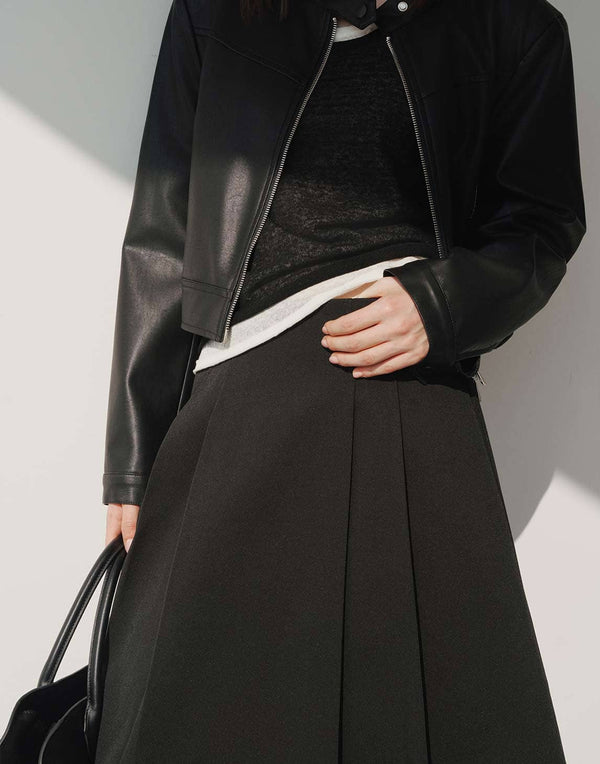 Timeless Pleated A-Line Skirt