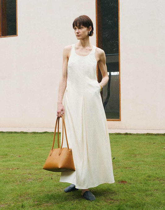 Soft Crinkle U-Neck Dress