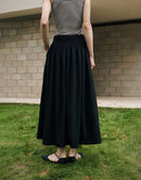 Wool - Acetate Blend Midi Skirt