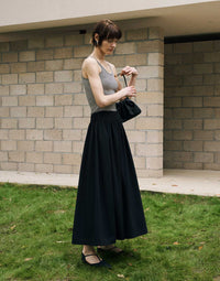 Wool - Acetate Blend Midi Skirt