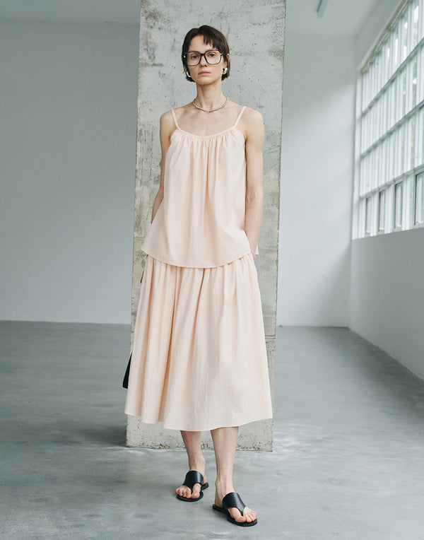 Gathered Midi Skirt