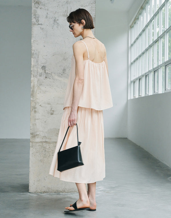 Gathered Midi Skirt