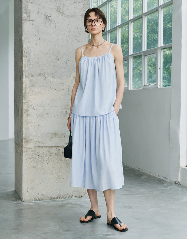 Gathered Midi Skirt