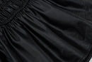 Stretch Pleated Leather Skirt