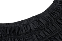 Stretch Pleated Leather Skirt