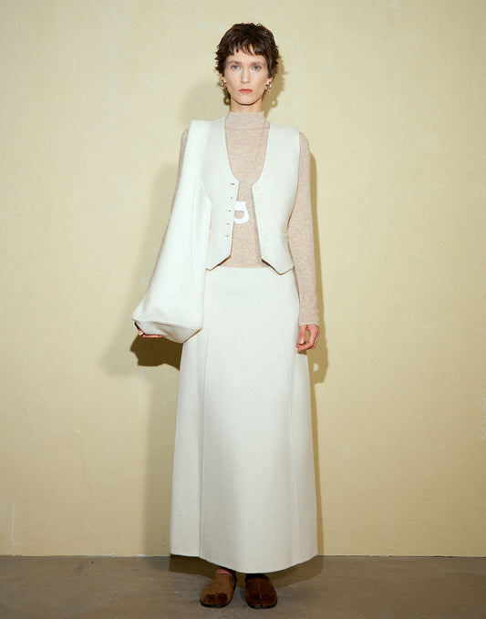 Woolen Elegance Maxi Skirt