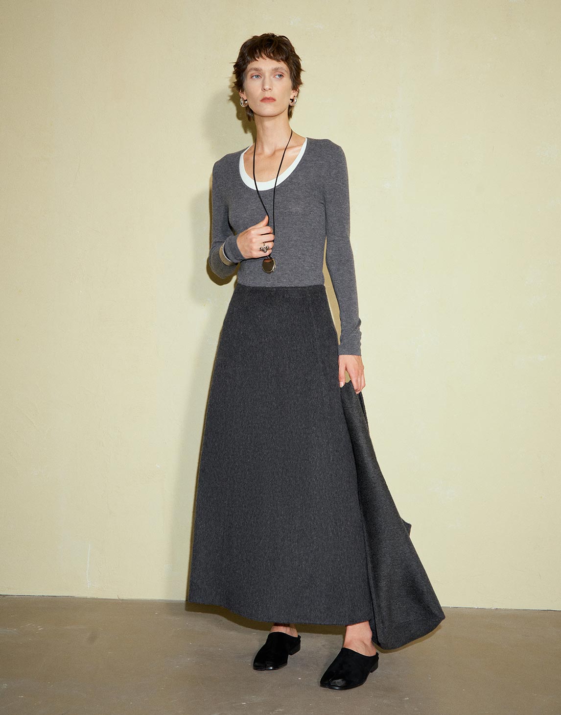 Double-faced Wool Skirt