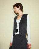 Double Face Cropped Wool Vest