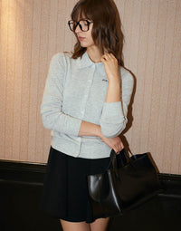 Polo Neck Knitted Cardigan