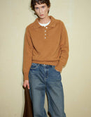 Loose Long Sleeve Polo Knit Sweater