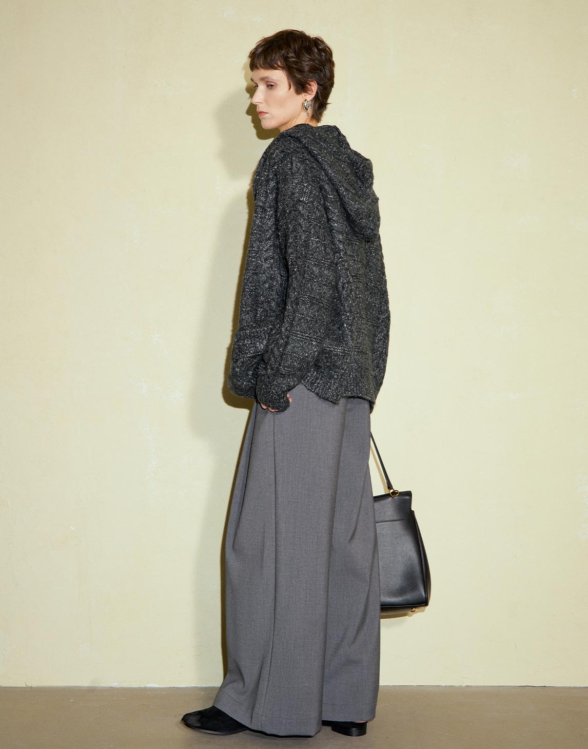 Chicer Oversize-Strickcardigan mit Zopfmuster