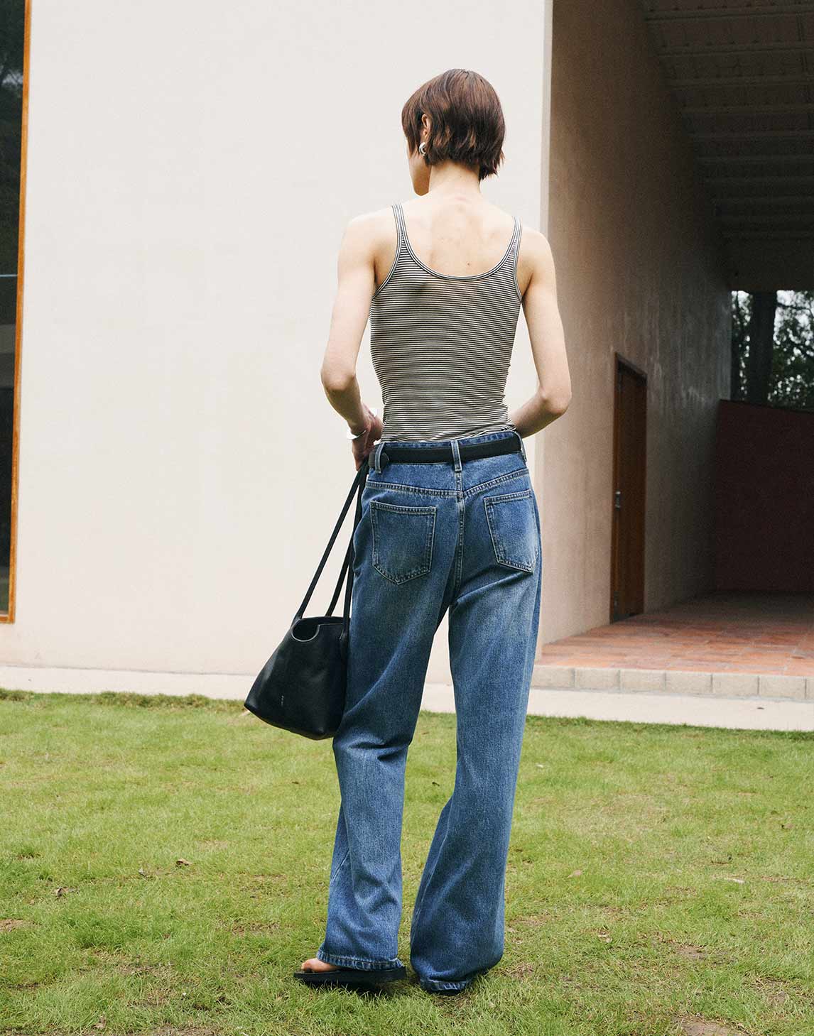 Striped Worsted Stretch Skinny Tank Top