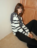 Textured Striped Wool Sweater