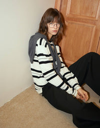 Textured Striped Wool Sweater