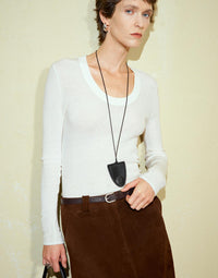 Wool Thin U Neck Bottom Shirt