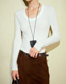 Wool Thin U Neck Bottom Shirt