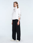 Cotton Straight - leg Wide - leg Trousers