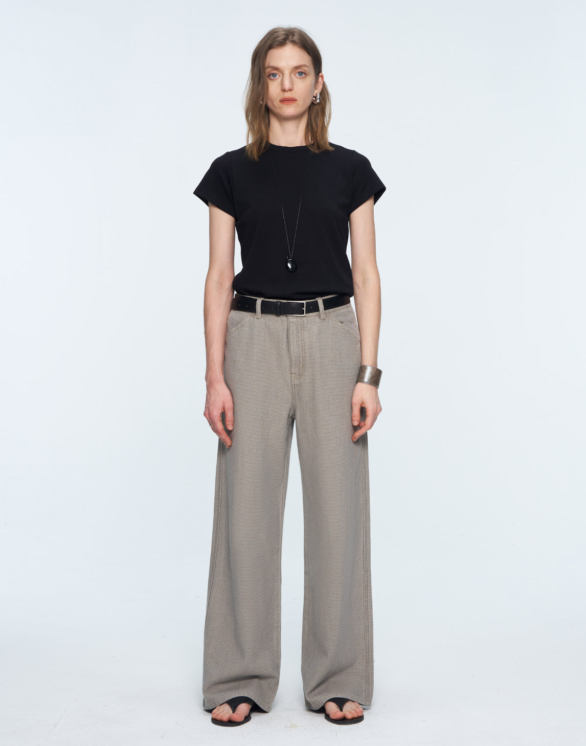 Textured Jacquard Denim Pants