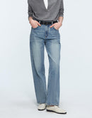 Pure Cotton High - waisted Straight Jeans