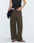 Curved Wide-Leg Trousers