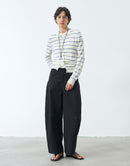 Curved Wide-Leg Trousers