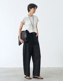 Curved Wide-Leg Trousers