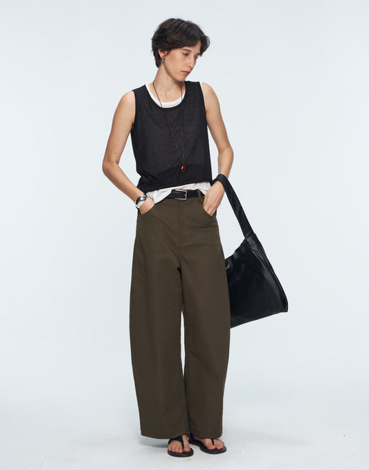 Wide-Leg Utility Trousers