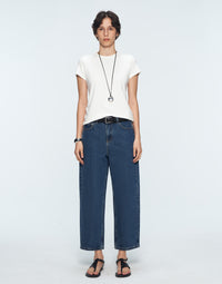 Cotton Pile Washed Retro - Colored Ankle - Length Denim Jeans