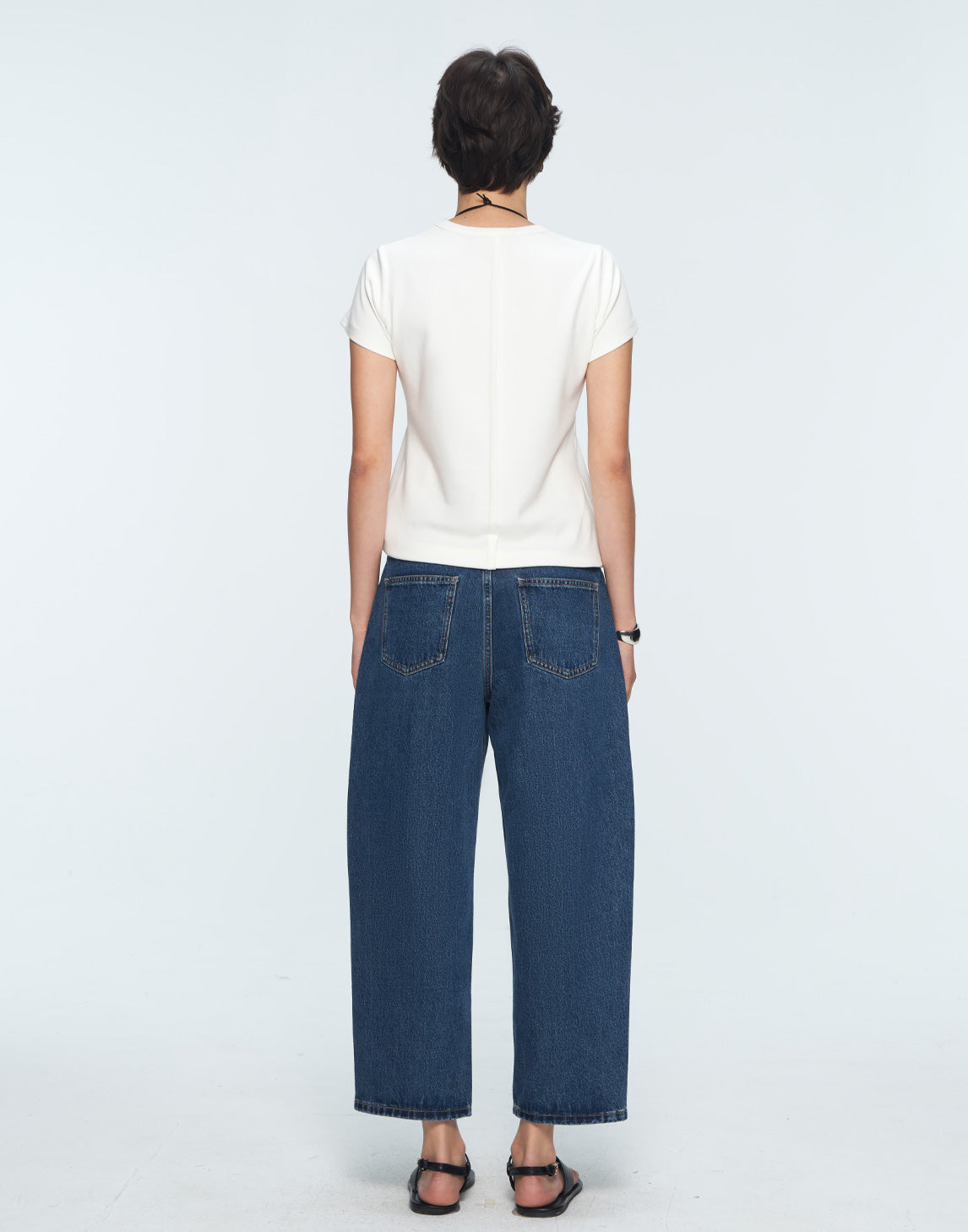 Cotton Pile Washed Retro - Colored Ankle - Length Denim Jeans