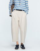 Oversized Washed Cotton Ankle-Length Trousers